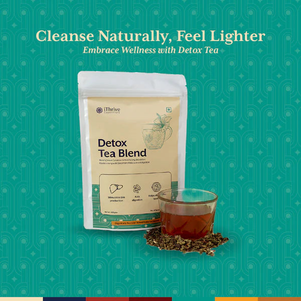 iThrive Essentials Detox Tea Blend - 100gm - Daily Herbal Support for Your Liver, Gut and Hormones