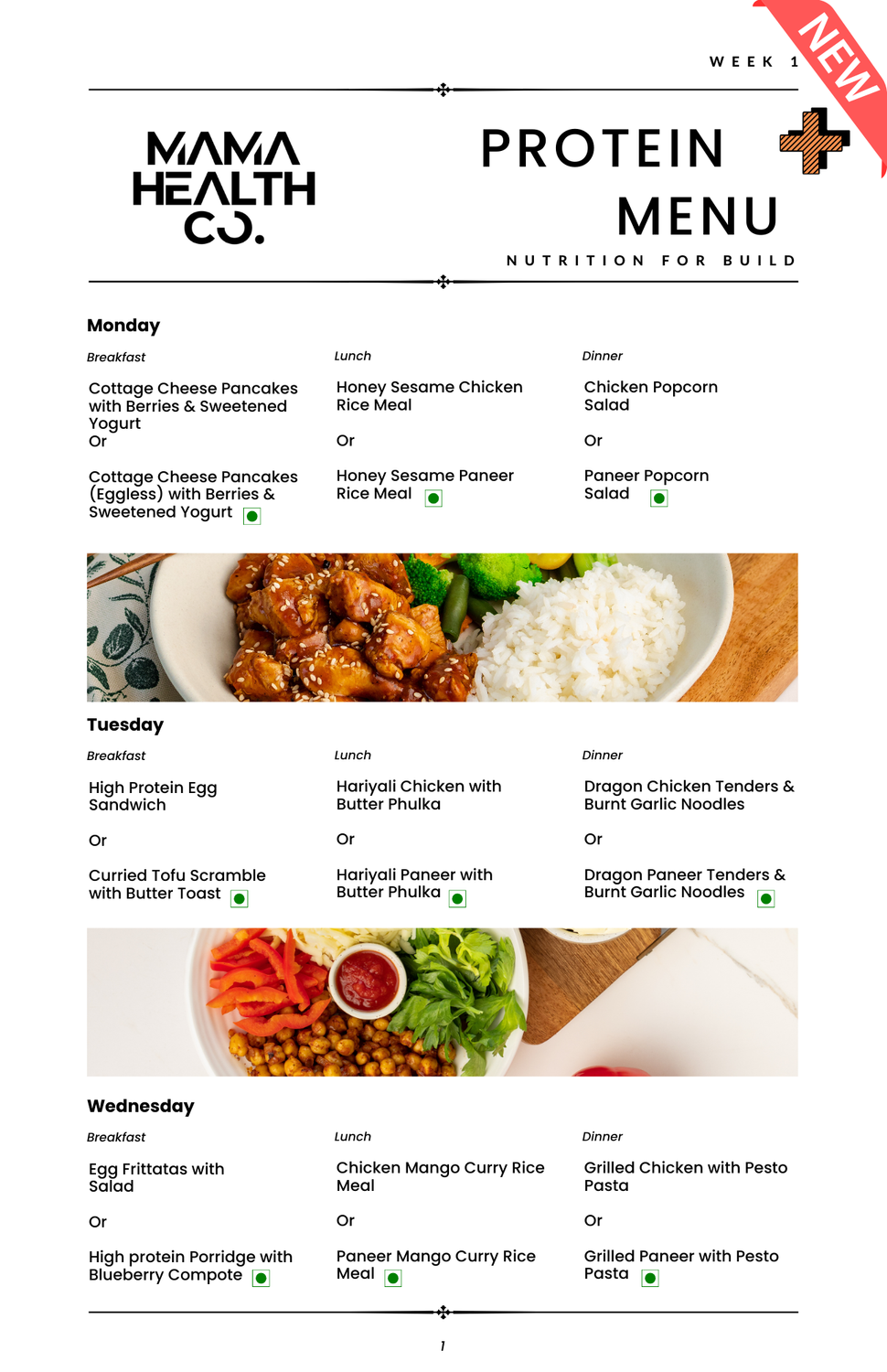 Menu Protein Rotation Protein+ Meal Subscription | High-Protein Meals Delivered Daily | Mama ...