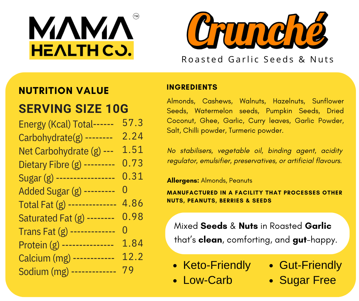 Crunché Roasted Nuts & Seeds – Garlic (100g)