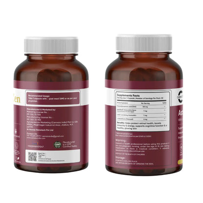 Cannazo India AstaZen Continuity, Astaxanthin with Hemp Seed Oil, Softgel Capsules