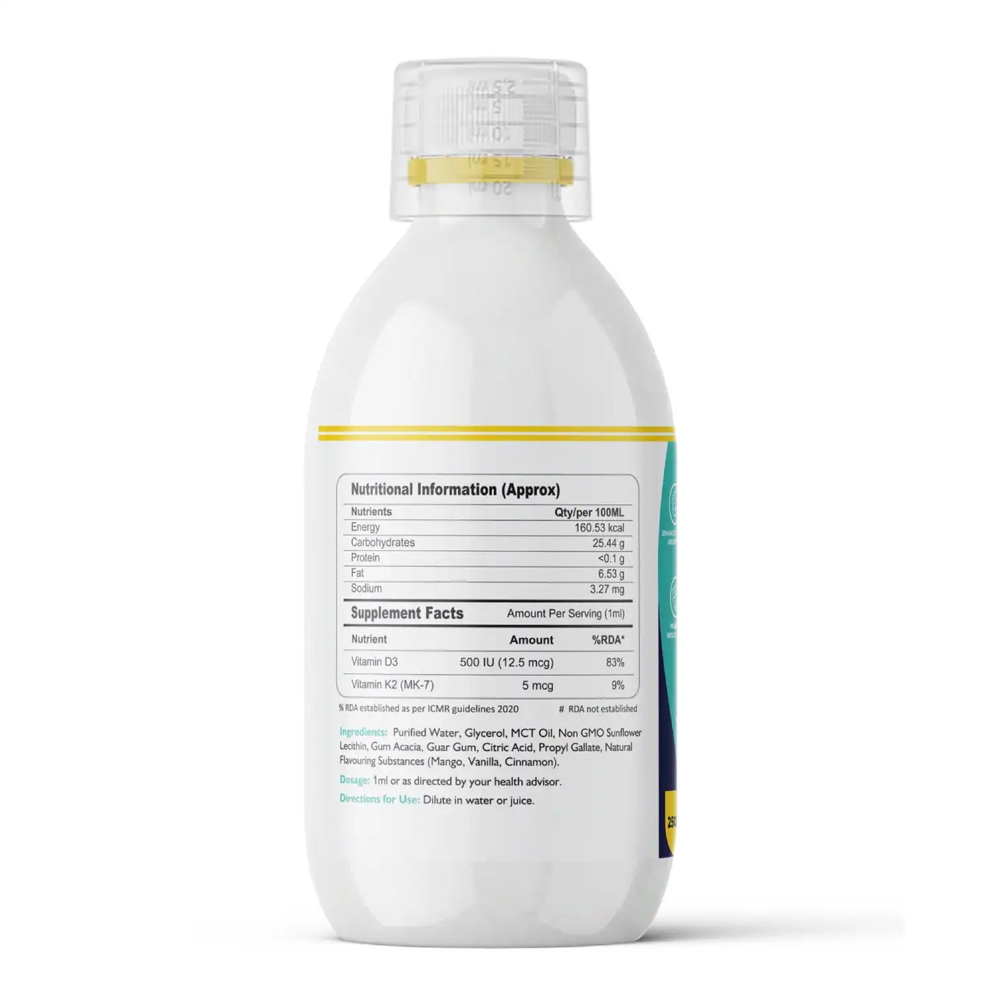 FM Nutrition Lipo D, Liposomal D3+K2, Veg, 250ml