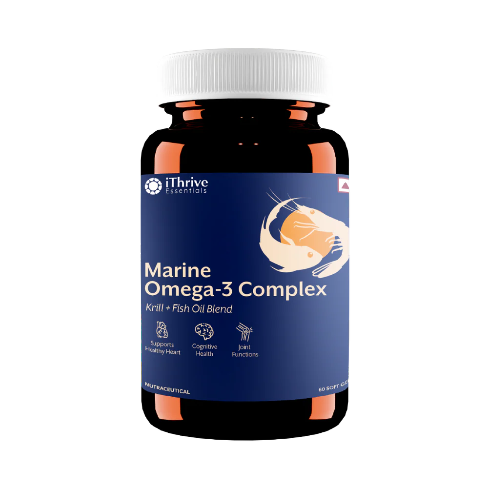 iThrive Essentials Marine Omega-3 Complex - SuperbaBoost® Krill Oil + Anchovy Fish Oil | 60 Capsules