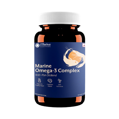 iThrive Essentials Marine Omega-3 Complex - SuperbaBoost® Krill Oil + Anchovy Fish Oil | 60 Capsules