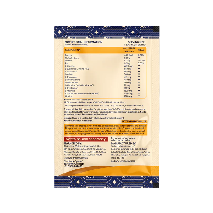 EAA Protein Support | All 9 Essential Amino Acids + Creatine + AAKG | Lemon Flavor