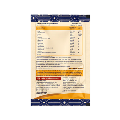 EAA Protein Support | All 9 Essential Amino Acids + Creatine + AAKG | Lemon Flavor