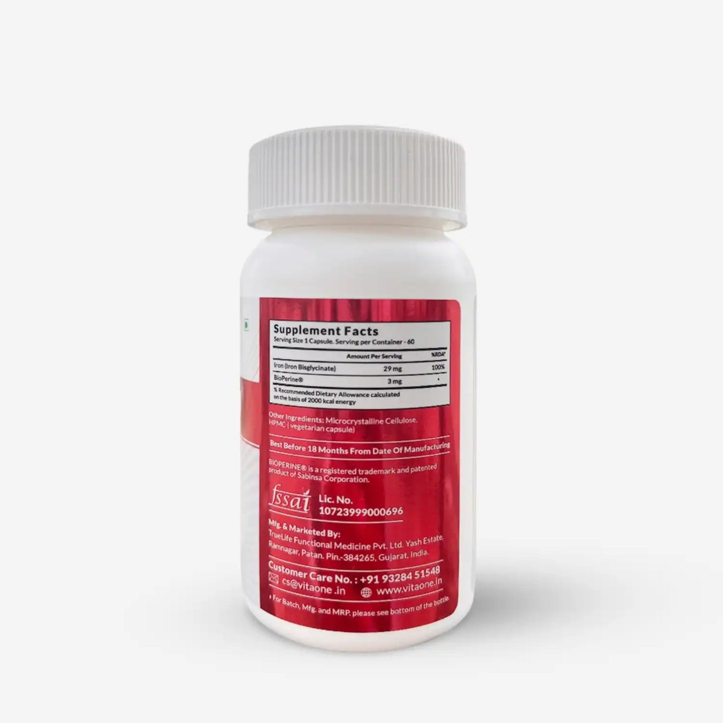 Vitaone Iron Complex (Iron Bisglycinate), 60 Veg Capulses