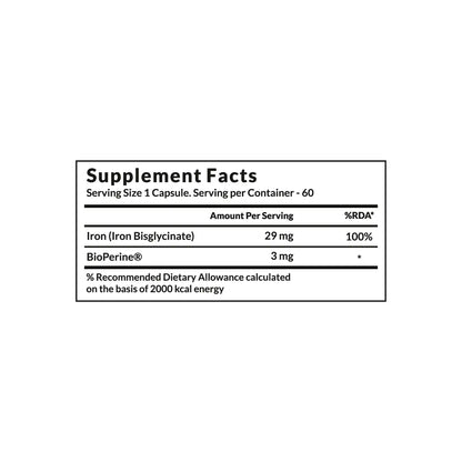 Vitaone Iron Complex (Iron Bisglycinate), 60 Veg Capulses